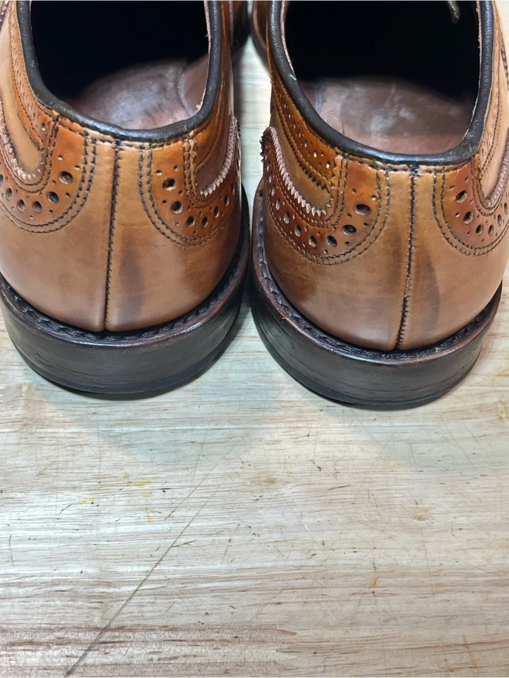 Allen Edmonds Strand Men’s Walnut Leather Cap Toe Oxfords Sz 9D Made In 🇺🇸